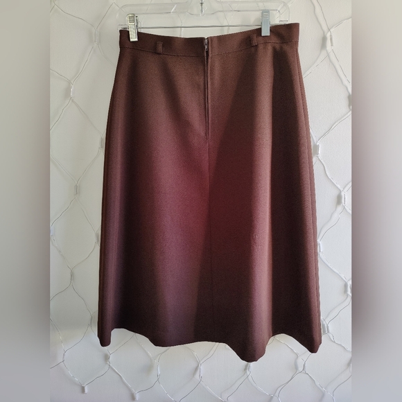 Vintage Chocolate Brown Skirt / 70s / Sz 13/14 - Picture 5 of 6